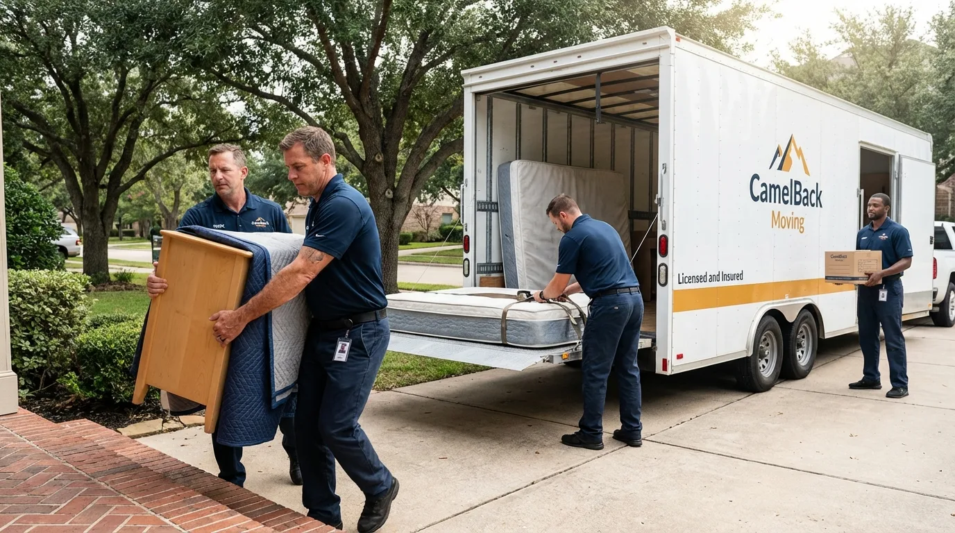 Crew loading residential truck for cross-state move from Villa Rica, GA