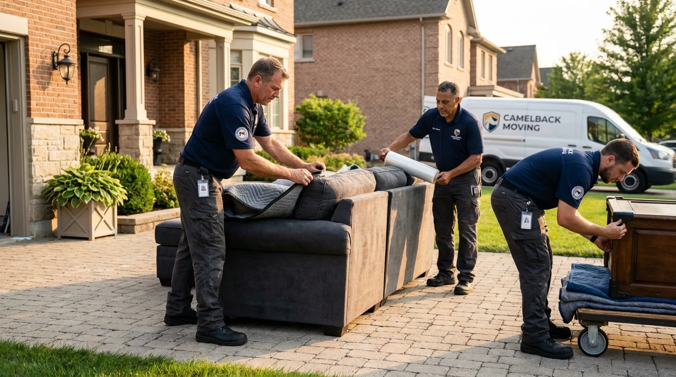 Large estate moving crew wrapping furniture in Villa Rica, GA