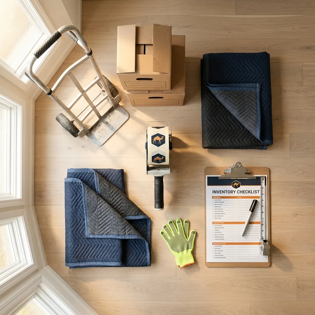 Professional moving supplies and packing materials layout for Villa Rica residential relocations